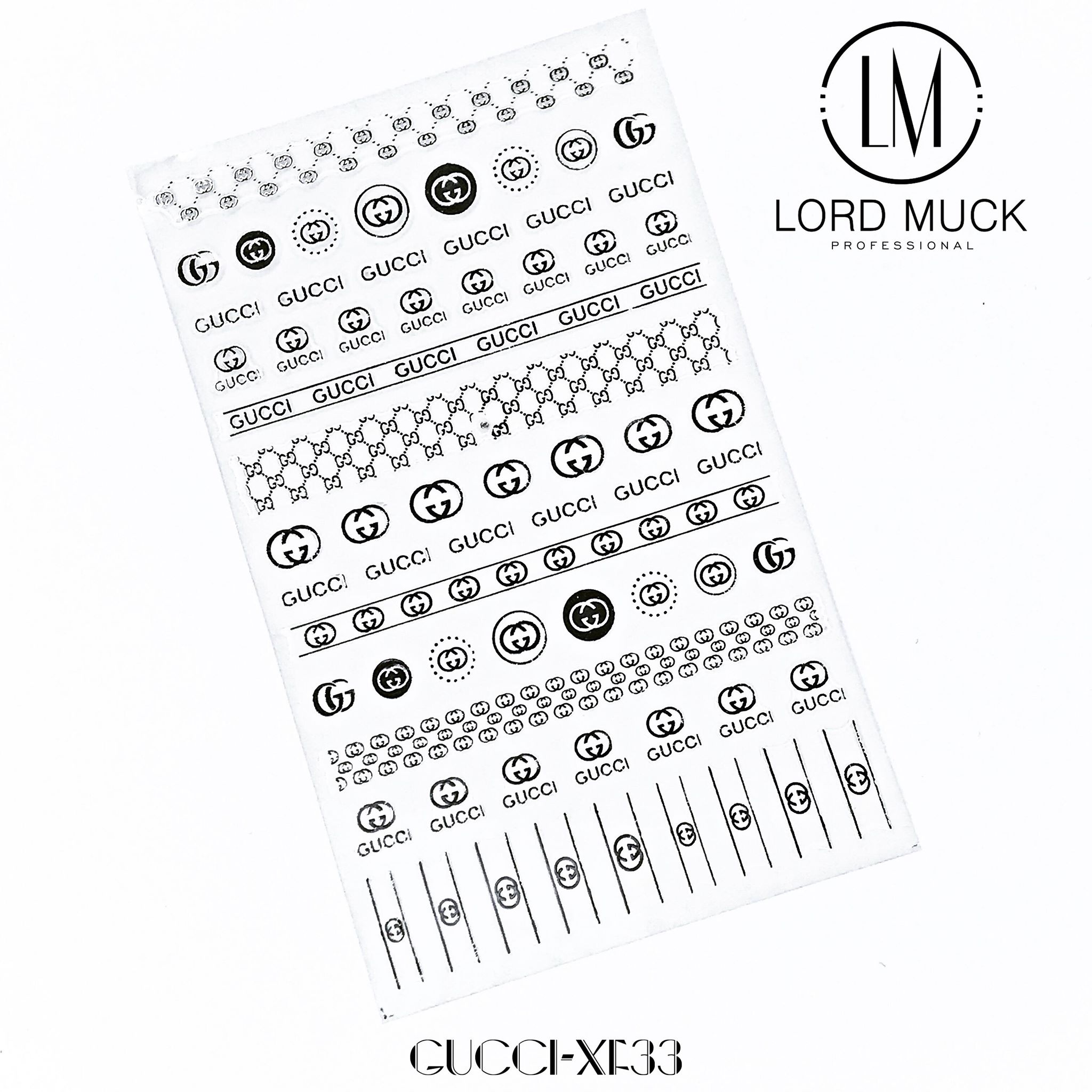 Designer Nail Sticker - Luxury Black GG | CB-115
