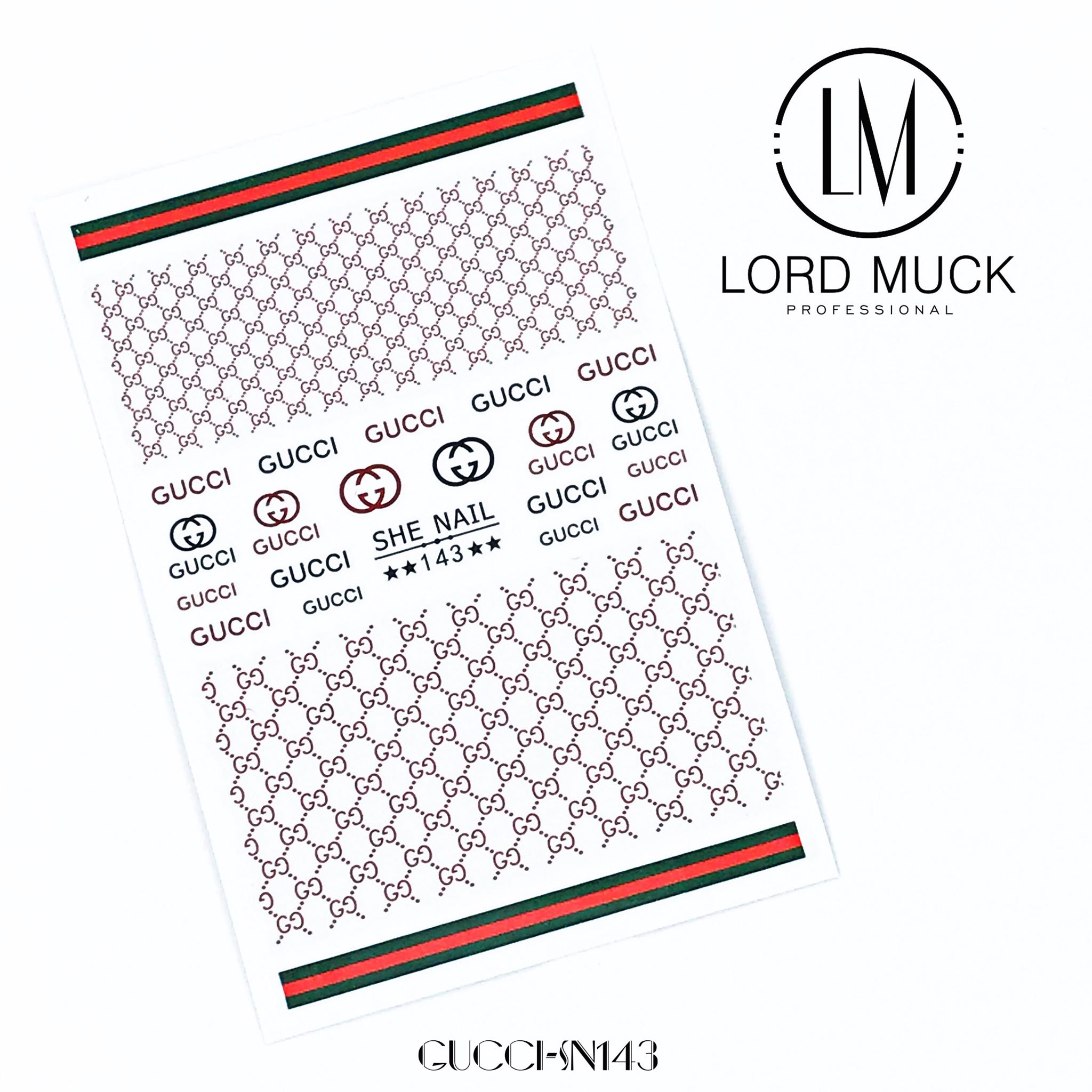 GUCCI Nail Decals Set 6 Sheets